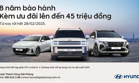 GIẢM ĐẾN 120 TRIỆU, NÂNG MỨC BẢO HÀNH LÊN 8 NĂM KHI MUA HYUNDAI SANTA FE TRONG THÁNG 2/2025