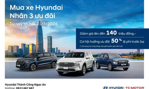 Nhận ngay ưu đãi “nhân 3” khi mua xe Hyundai trong tháng 7