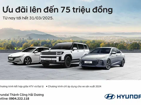 ƯU ĐÃI LÊN ĐẾN 75 TRIỆU ĐỒNG KHI MUA XE HYUNDAI